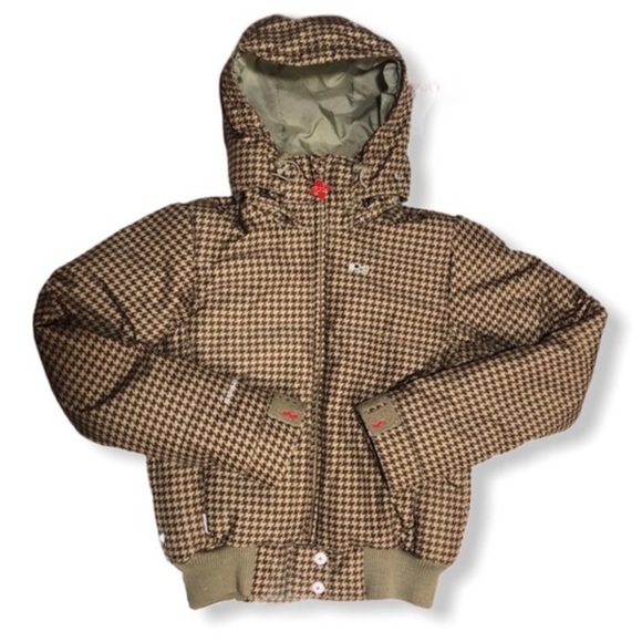 Four Square Tan Houndstooth Ski Jacket - Picture 1 of 8